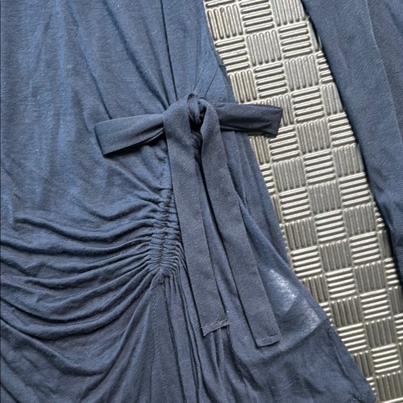 Elegant Navy Wrap Dress - Picture 3 of 5